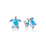 Larimar Lihue Honu Earrings with Opalite Earrings Island by Koa Nani 