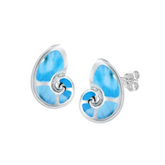 Larimar Liilii Nautilus Shell Earrings Earrings Island by Koa Nani 