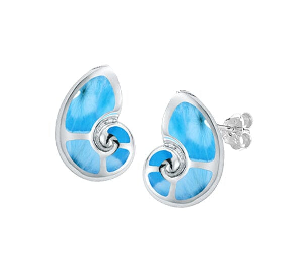 Larimar Liilii Nautilus Shell Earrings Earrings Island by Koa Nani 