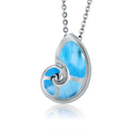 Larimar Liilii Nautilus Shell Pendant Pendant Island by Koa Nani 