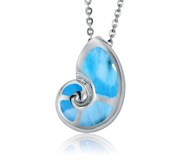 Larimar Liilii Nautilus Shell Pendant Pendant Island by Koa Nani 