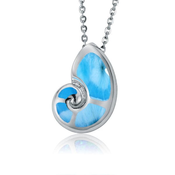 Larimar Liilii Nautilus Shell Pendant Pendant Island by Koa Nani 