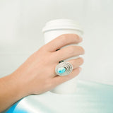 Larimar Lili'u Cocktail Ring Ring Island by Koa Nani 