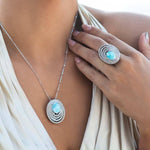 Larimar Lili'u Cocktail Ring Ring Island by Koa Nani 