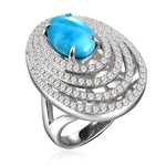 Larimar Lili'u Cocktail Ring Ring Island by Koa Nani 5
