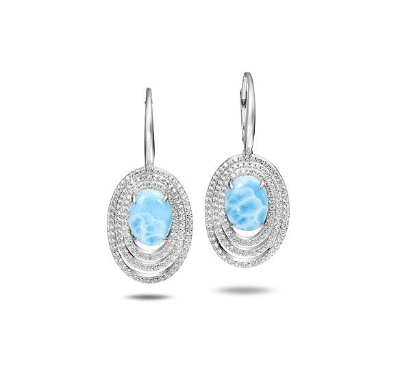 Larimar Lili'u Earrings Earrings Island by Koa Nani 