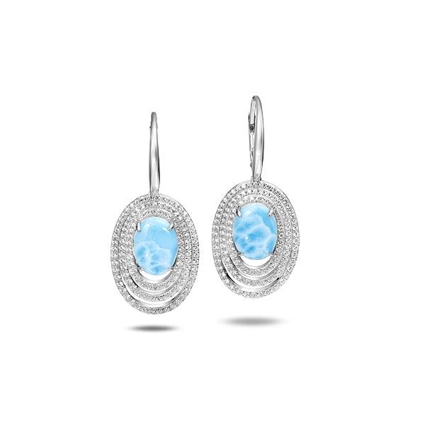 Larimar Lili'u Earrings Earrings Island by Koa Nani 