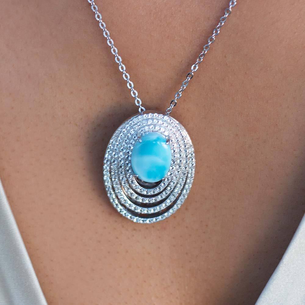 Larimar Lili’u Pendant Pendant Island by Koa Nani 