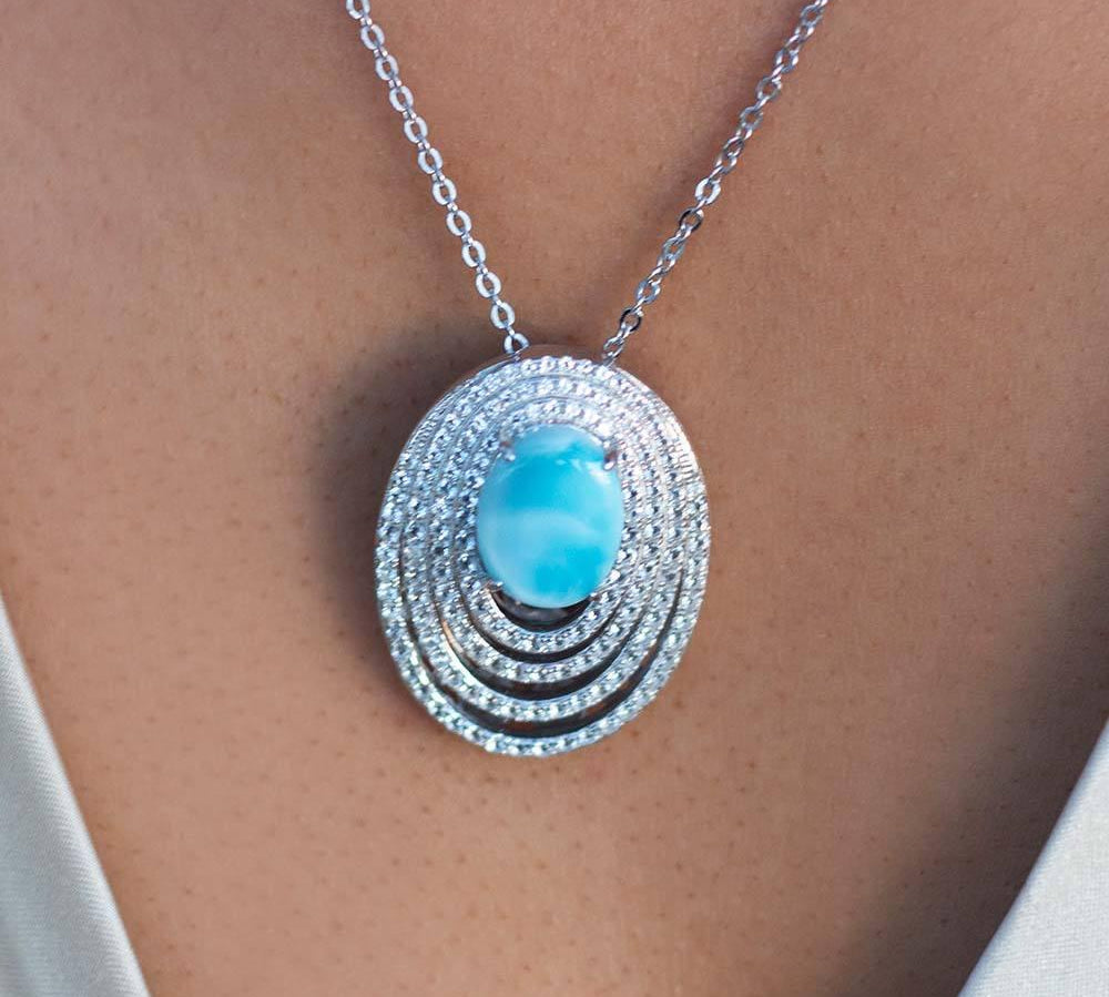Larimar Lili’u Pendant Pendant Island by Koa Nani 