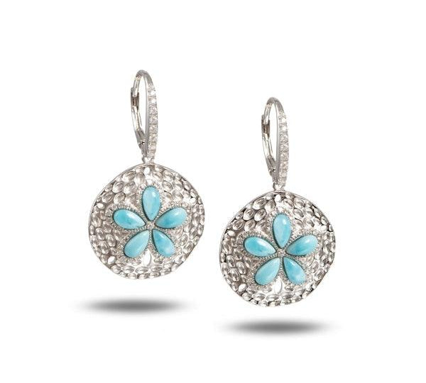 Larimar Living Sand Dollar Earrings Earrings Island by Koa Nani 