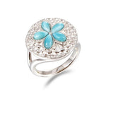Larimar Living Sand Dollar RIng Jewelry Island by Koa Nani 5