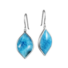 Larimar Loa Mandorla Earrings Earrings Island by Koa Nani 