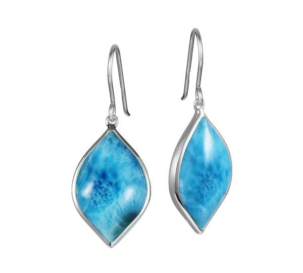 Larimar Loa Mandorla Earrings Earrings Island by Koa Nani 