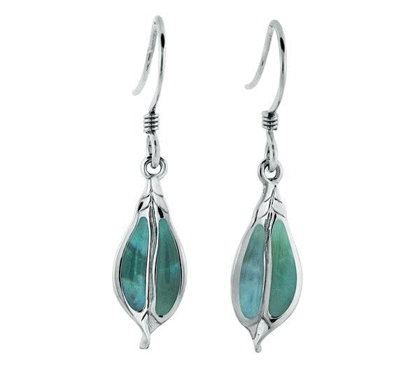Larimar Maile Leaf Earrings Earrings Island by Koa Nani 