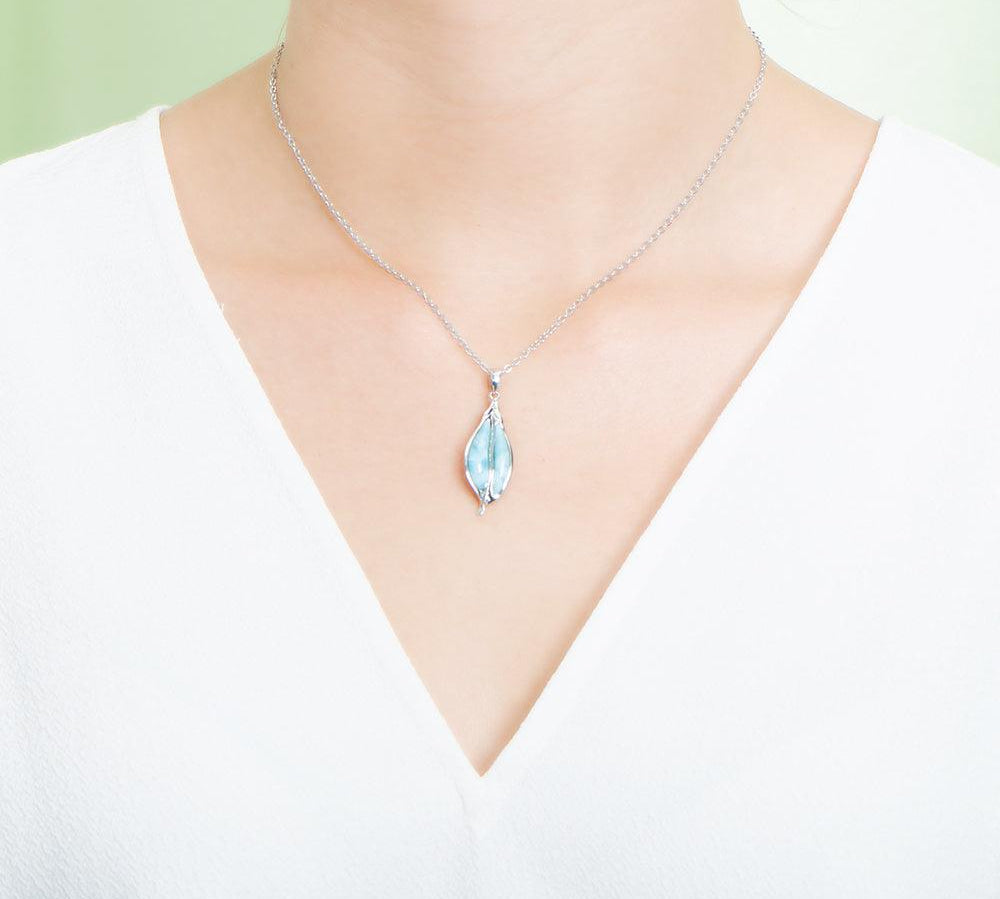 Larimar Maile Leaf Pendant Pendant Island by Koa Nani 
