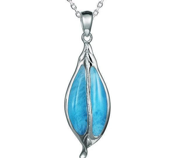 Larimar Maile Leaf Pendant Pendant Island by Koa Nani 