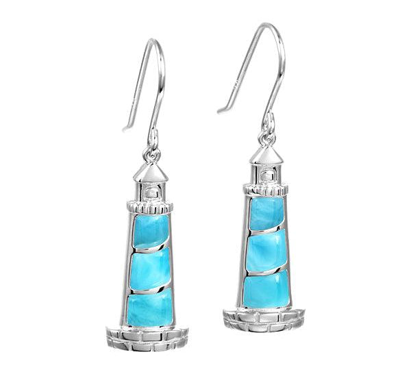 Larimar Makapu'u Lighthouse Earrings Earrings Island by Koa Nani 