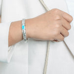 Larimar Mandorla Engraved Scroll Bangle Bangle Island by Koa Nani 