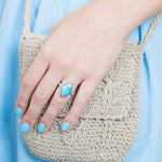 Larimar Mandorla Ring Ring Island by Koa Nani 