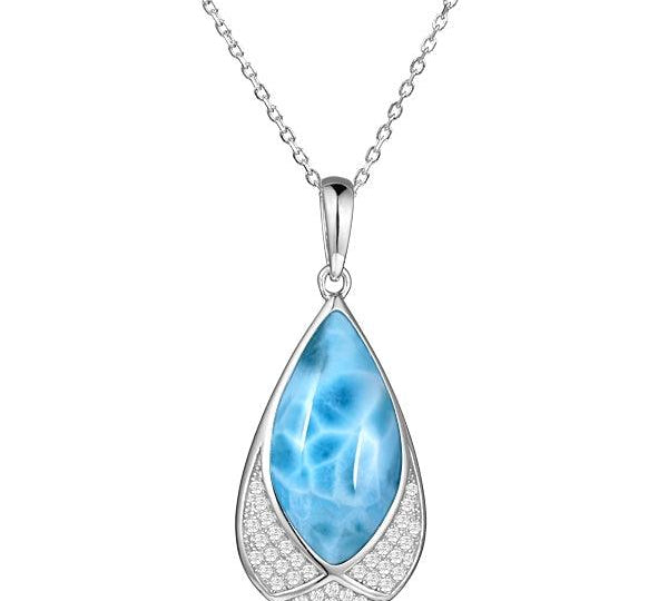 Larimar Mandorla Teardrop Pendant Pendant Island by Koa Nani 