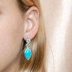 Larimar Mandorla Wave Earrings Earrings Island by Koa Nani 