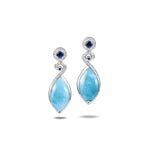 Larimar Mandorla Wave Earrings Earrings Island by Koa Nani 