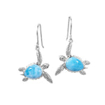 Larimar Manoa Honu Hook Earrings Earrings Island by Koa Nani 