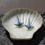 Larimar Manta Ray Hooked Tail Earrings Earrings Island by Koa Nani 