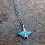 Larimar Manta Ray Hooked Tail Pendant Pendant Island by Koa Nani 