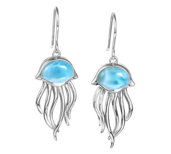 Larimar Medusa Jellyfish Hook Earrings Earrings Island by Koa Nani 