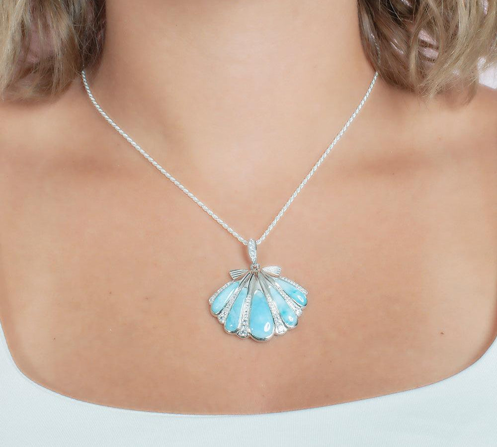 Larimar Mermaid’s Oyster Shell Pendant Pendant Island by Koa Nani 