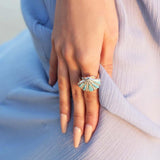 Larimar Mermaid’s Oyster Shell Ring Ring Island by Koa Nani 