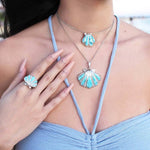 Larimar Mermaid’s Oyster Shell Ring Ring Island by Koa Nani 