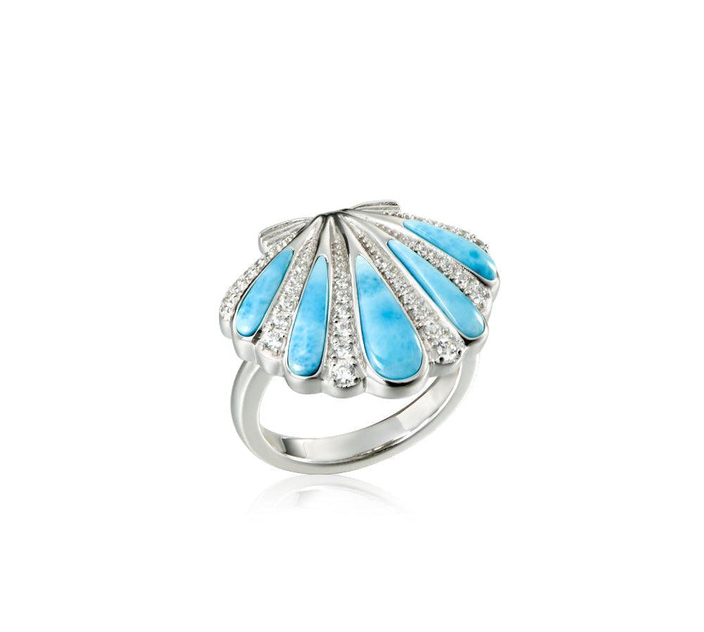 Larimar Mermaid’s Oyster Shell Ring Ring Island by Koa Nani 5.0 