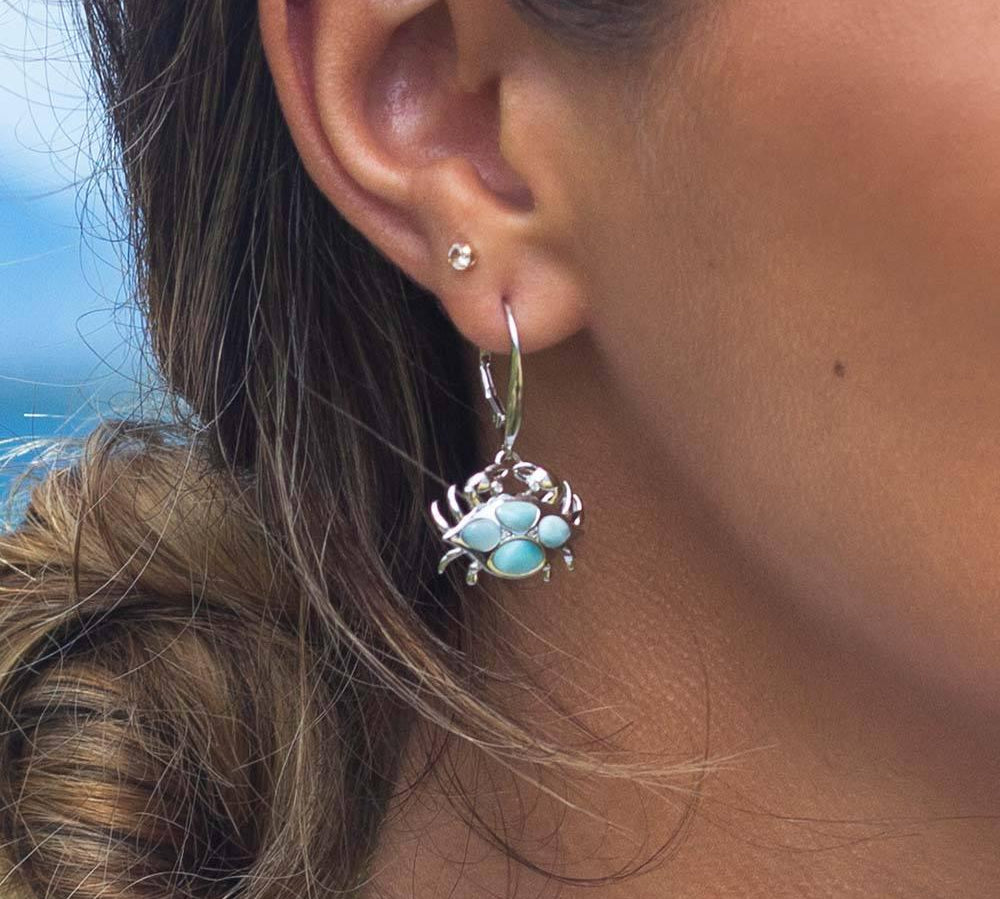 Larimar Mighty Crab Earrings Earrings Island by Koa Nani 