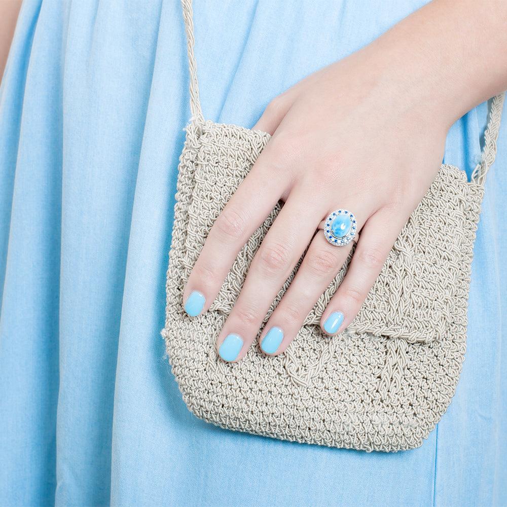 Larimar Moon Phase Ring Ring Island by Koa Nani 