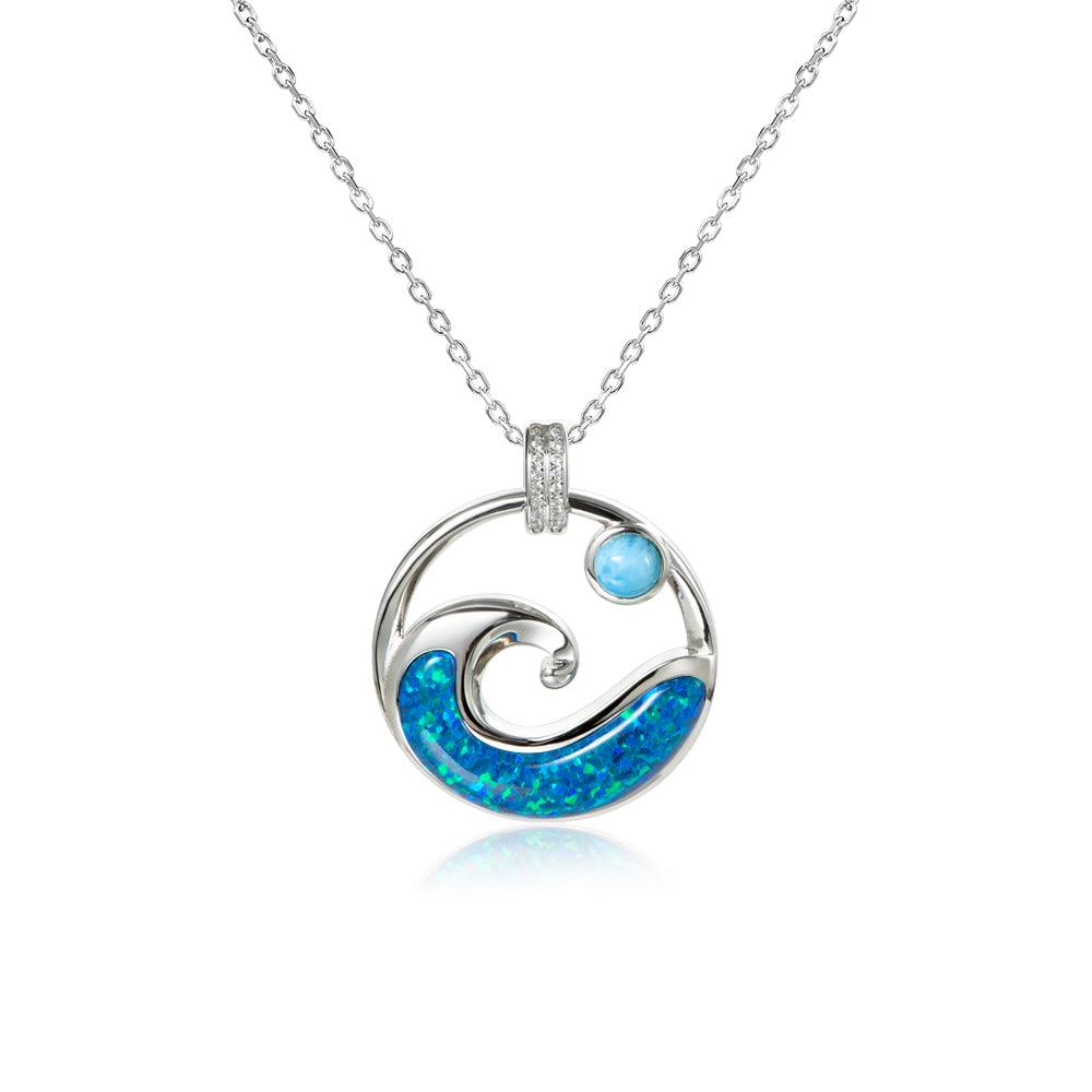 Larimar Moon Tides Pendant with Opalite Pendant Island by Koa Nani Small 