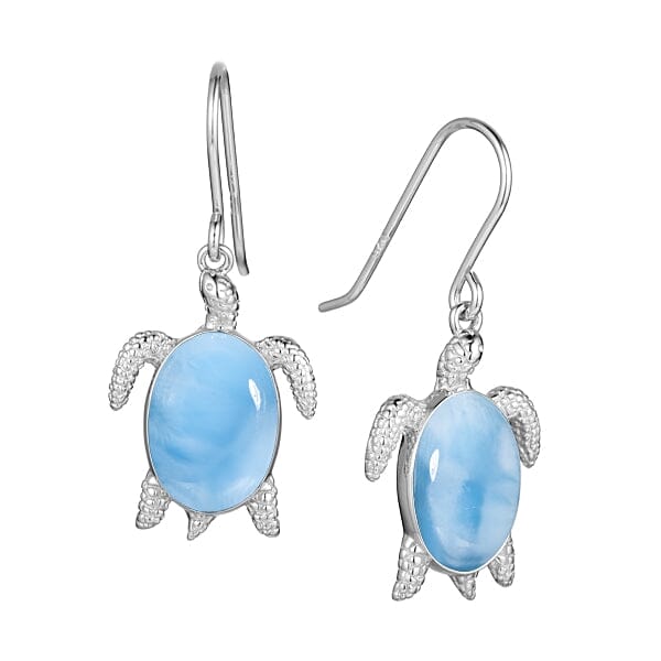 Larimar Na Pali Honu Earrings Earrings Island by Koa Nani 
