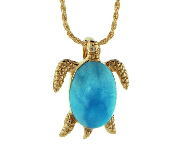 Larimar Na Pali Honu Pendant Pendant Island by Koa Nani 