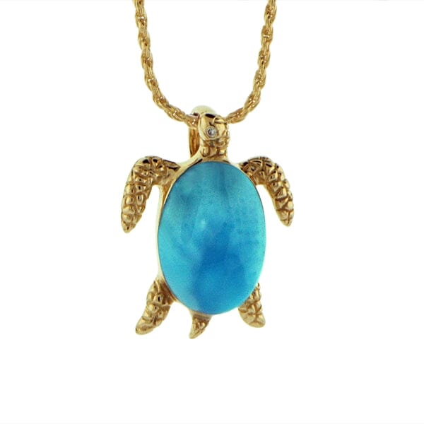 Larimar Na Pali Honu Pendant Pendant Island by Koa Nani 