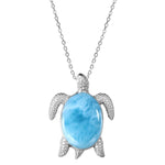 Larimar Na Pali Honu Pendant Pendant Island by Koa Nani Large 
