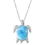 Larimar Na Pali Honu Pendant Pendant Island by Koa Nani Large 