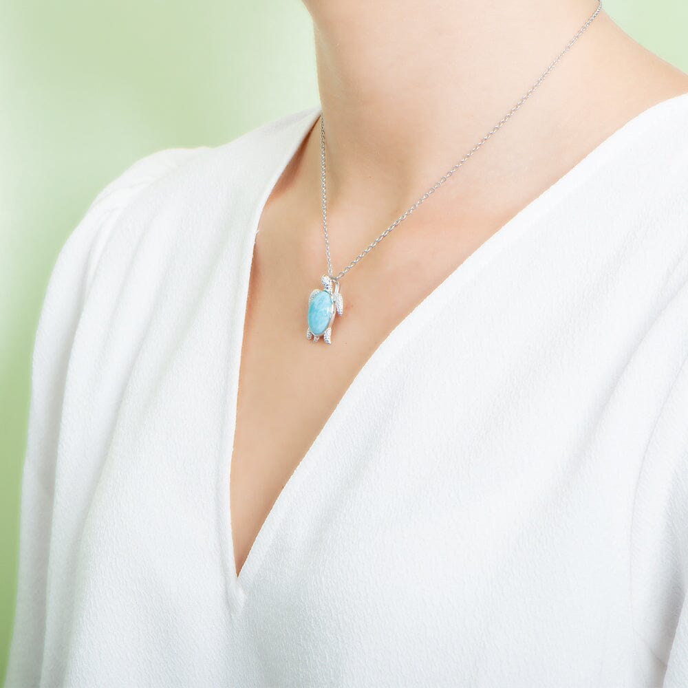 Larimar Na Pali Honu Pendant Pendant Island by Koa Nani 