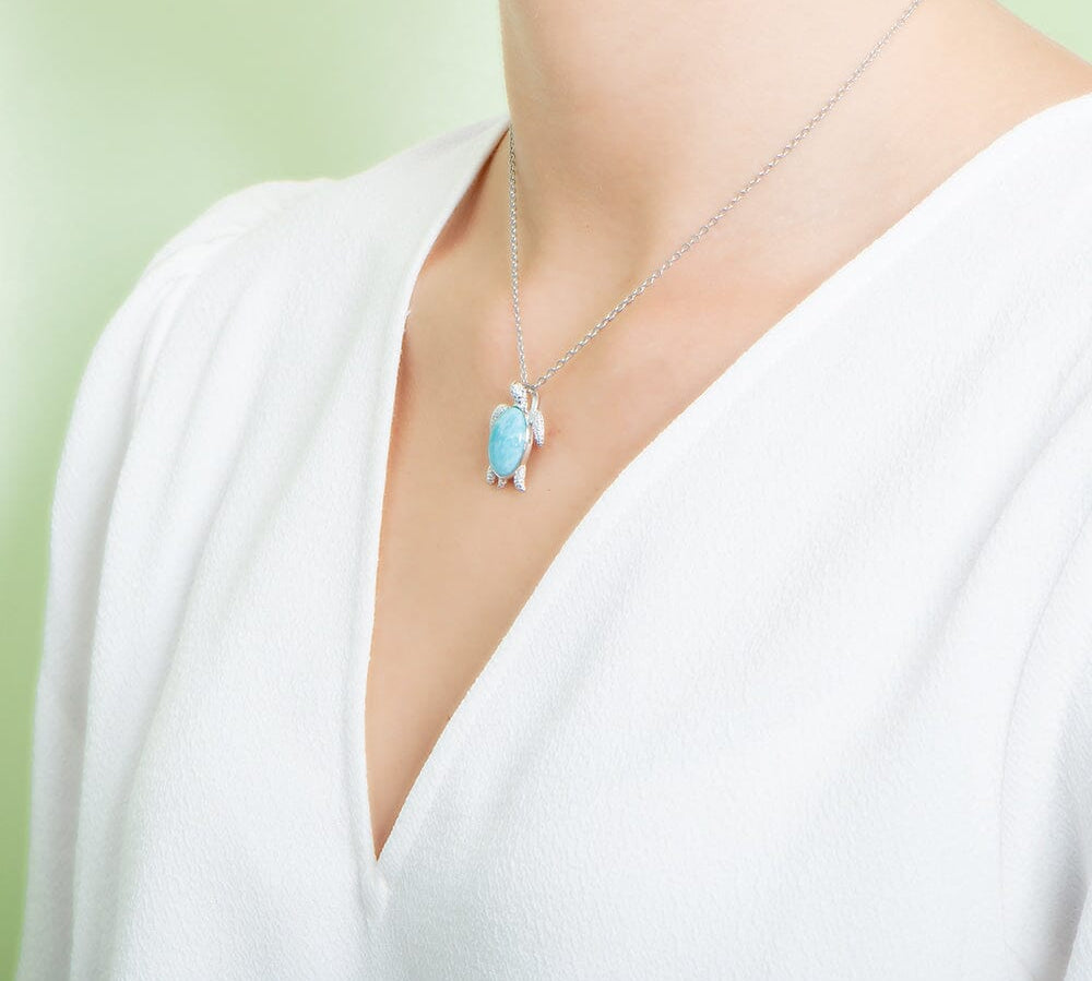 Larimar Na Pali Honu Pendant Pendant Island by Koa Nani 