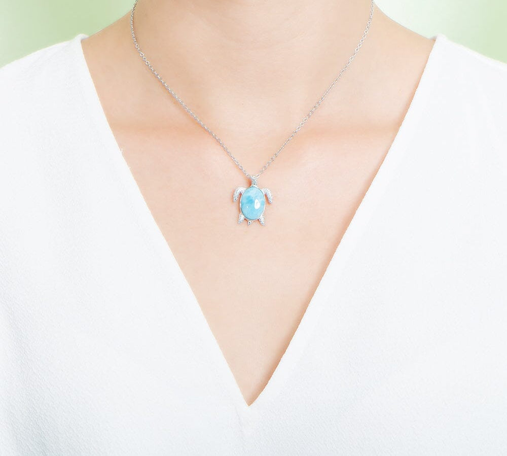 Larimar Na Pali Honu Pendant Pendant Island by Koa Nani 