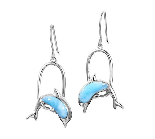 Larimar Nai'a Loop Earrings Earrings Island by Koa Nani 