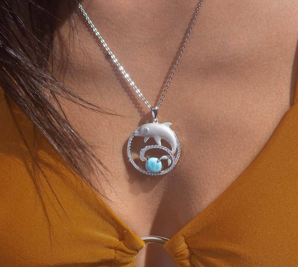 Larimar Nai'a Waiwai Pendant Pendant Island by Koa Nani 