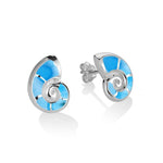 Larimar Nautilus Shell Earrings Earrings Island by Koa Nani 