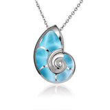 Larimar Nautilus Shell Pendant Pendant Island by Koa Nani 