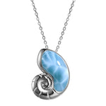 Larimar Nautilus Shell Pendant Pendant Island by Koa Nani 